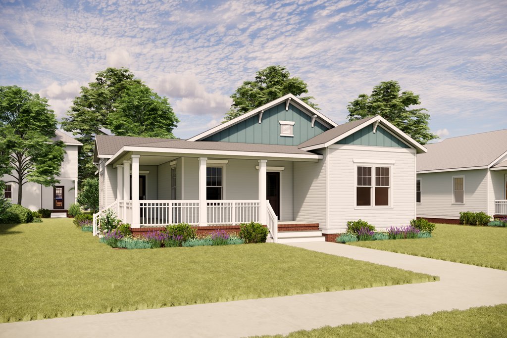 Exterior - Front Elevation 2 for Bungalow House Plan #936-39 - 3 bed, 2 bath