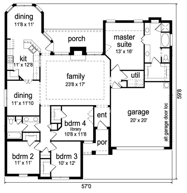 Traditional Floor Plan - Main Floor Plan #84-626