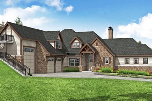 House Design - Exterior - Front Elevation for European House Plan #124-1200 - 4 bed, 5.5 bath