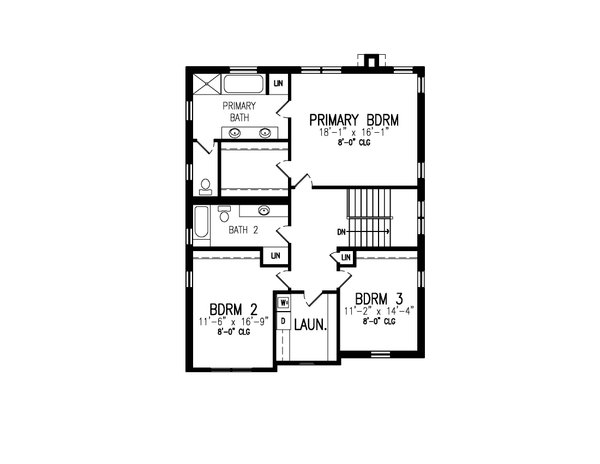 Farmhouse Floor Plan - Upper Floor Plan #497-63