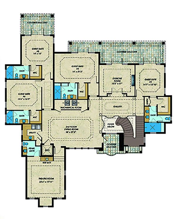Contemporary Floor Plan - Upper Floor Plan #548-27