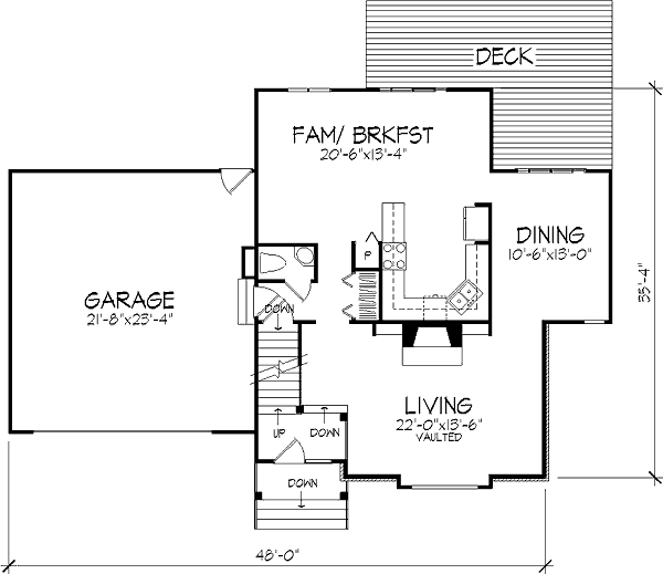 Home Plan - Traditional Floor Plan - Main Floor Plan #320-396