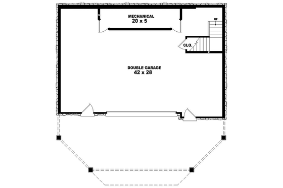 Floor Plan - Lower Floor for Bungalow House Plan #81-1659 - 3 bed, 3 bath