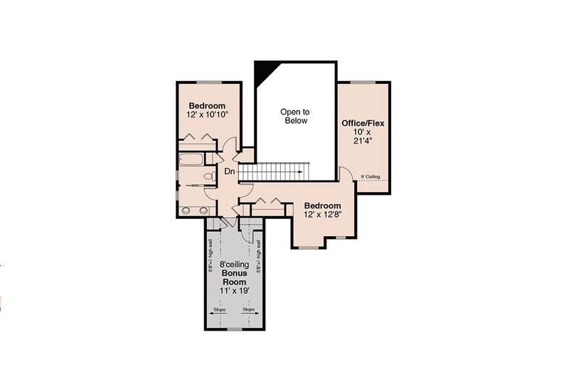 House Blueprint - Floor Plan - Upper Floor for Farmhouse House Plan #124-1465 - 5 bed, 3 bath