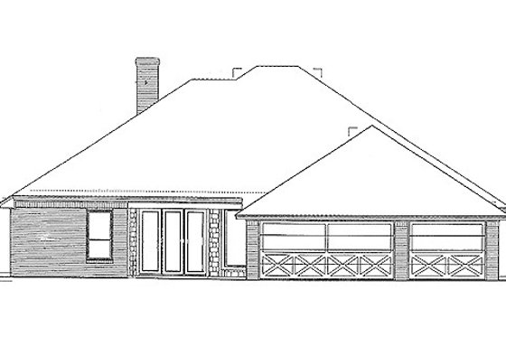 Exterior - Rear Elevation for Cottage House Plan #310-702 - 4 bed, 3.5 bath