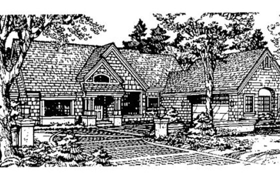 Exterior - Front Elevation for Craftsman House Plan #320-364 - 2 bed, 2 bath