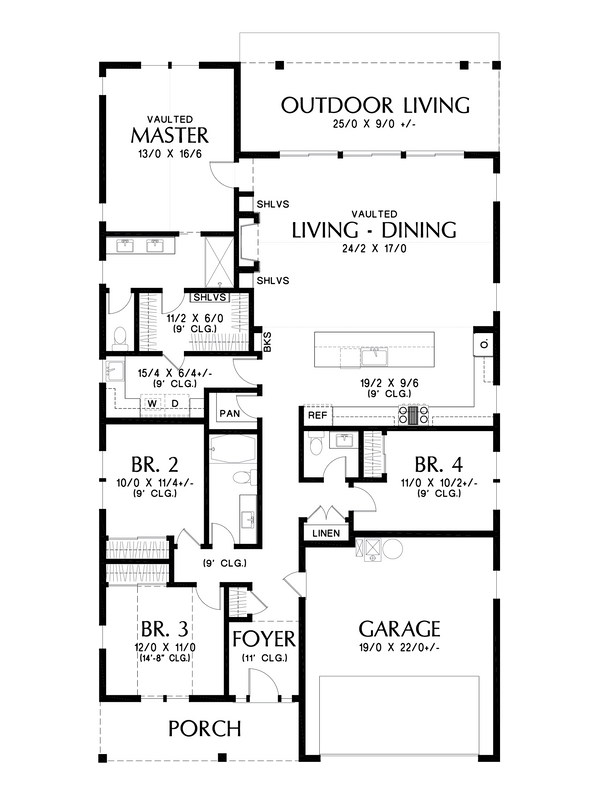 Architectural House Design - Farmhouse Floor Plan - Main Floor Plan #48-1041