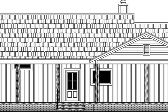 Exterior - Rear Elevation for Country House Plan #21-466 - 3 bed, 2 bath