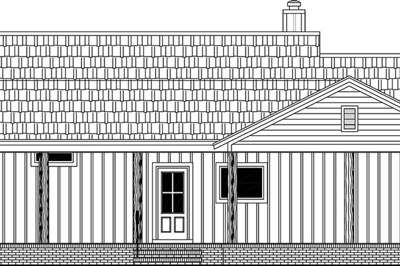 House Blueprint - Exterior - Rear Elevation for Country House Plan #21-466 - 3 bed, 2 bath