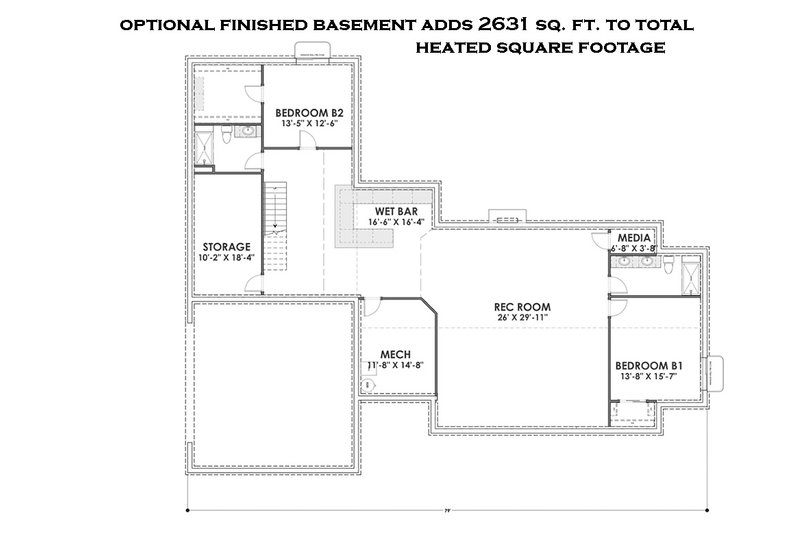 Architectural House Design - Optional Finished Basement