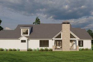 Exterior - Rear Elevation 1 for Farmhouse House Plan #923-346 - 4 bed, 3.5 bath