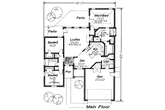 Floor Plan - Main Floor for Traditional House Plan #310-182 - 3 bed, 2 bath
