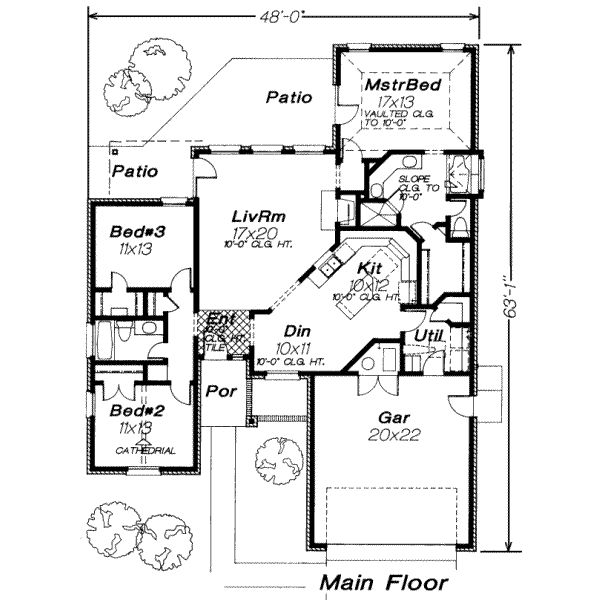 House Plan Design - Traditional Floor Plan - Main Floor Plan #310-182