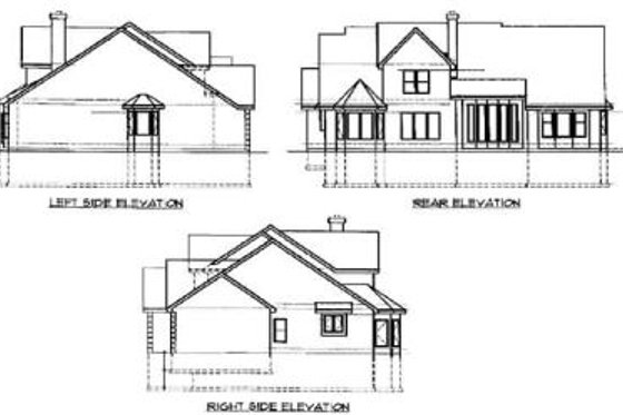 Exterior - Rear Elevation for Traditional House Plan #67-432 - 4 bed, 3 bath