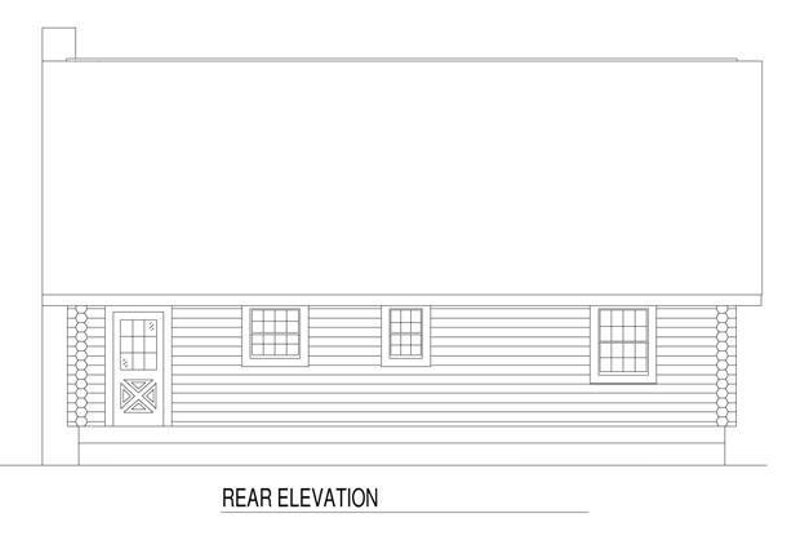 House Plan Design - Exterior - Rear Elevation for Log House Plan #17-458 - 3 bed, 2 bath