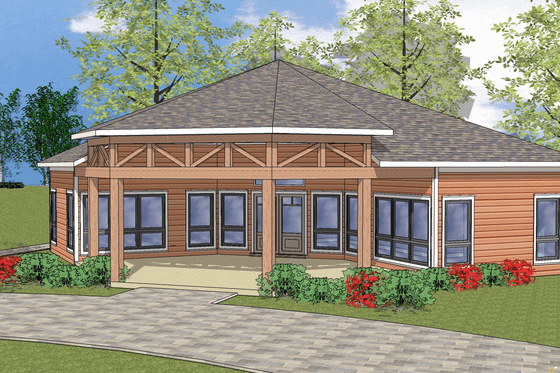 Exterior - Front Elevation for Beach House Plan #8-237 - 2 bed, 1 bath