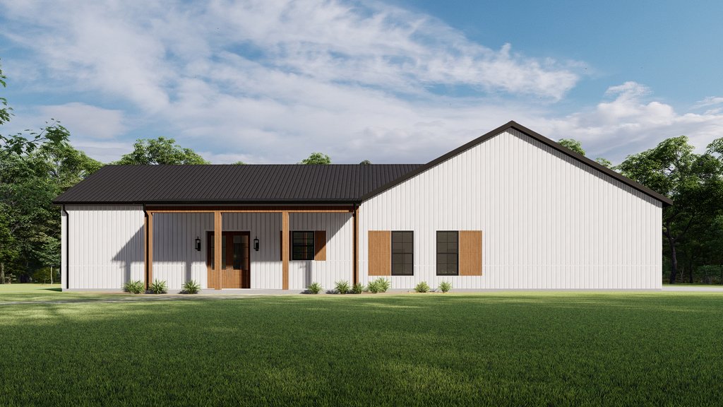 Exterior - Rear Elevation for Barndominium House Plan #1092-70 - 3 bed, 2 bath