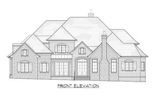 Exterior - Front Elevation 3 for European House Plan #1054-94 - 4 bed, 4.5 bath