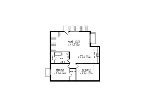 Floor Plan - Lower Floor for Adobe / Southwestern House Plan #1-803 - 4 bed, 3.5 bath