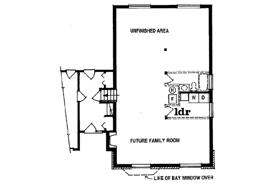 Floor Plan - Lower Floor for Traditional House Plan #47-236 - 3 bed, 1 bath