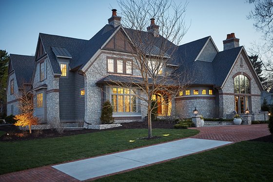 Exterior - Front Elevation 3 for Tudor House Plan #928-275 - 5 bed, 5 bath