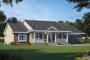 Ranch Exterior - Front Elevation Plan #20-125