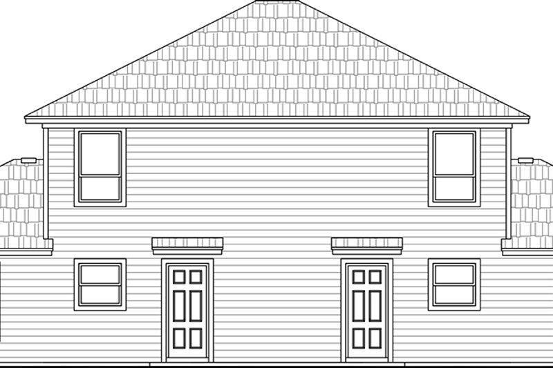 Architectural House Design - Exterior - Rear Elevation for Country House Plan #21-477 - 3 bed, 2 bath