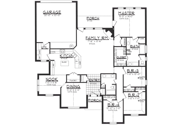 Architectural House Design - European Floor Plan - Main Floor Plan #62-110