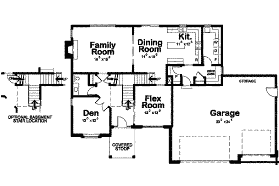 Floor Plan - Main Floor for Traditional House Plan #20-1796 - 4 bed, 4 bath