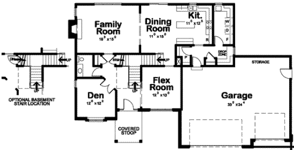 House Plan Design - Traditional Floor Plan - Main Floor Plan #20-1796