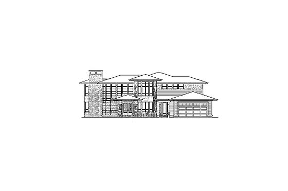 Exterior - Front Elevation 3 for Prairie House Plan #132-566 - 3 bed, 3.5 bath