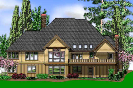 Exterior - Rear Elevation for Craftsman House Plan #48-543 - 3 bed, 2.5 bath