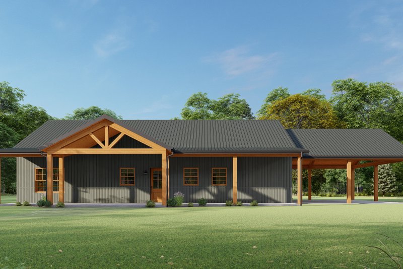 House Plan Design - Exterior - Rear Elevation for Barndominium House Plan #1092-51 - 3 bed, 2.5 bath
