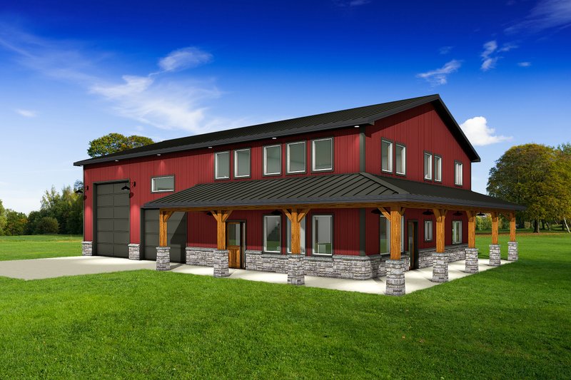 Dream House Plan - Barndominium Exterior - Front Elevation Plan #1084-12