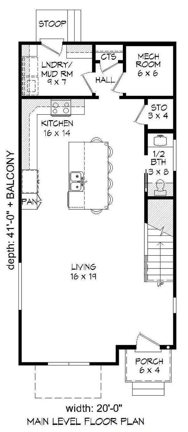 Architectural House Design - Contemporary Floor Plan - Main Floor Plan #932-319