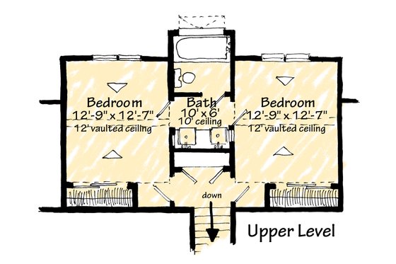Floor Plan - Upper Floor for Barndominium House Plan #942-61 - 3 bed, 2.5 bath