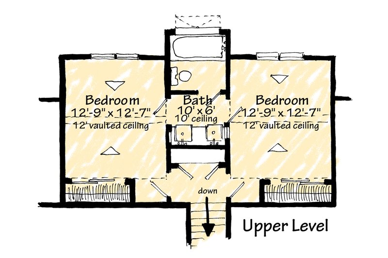 House Blueprint - Floor Plan - Upper Floor for Barndominium House Plan #942-61 - 3 bed, 2.5 bath