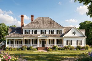 Exterior - Front Elevation for Southern House Plan #137-128 - 4 bed, 4.5 bath