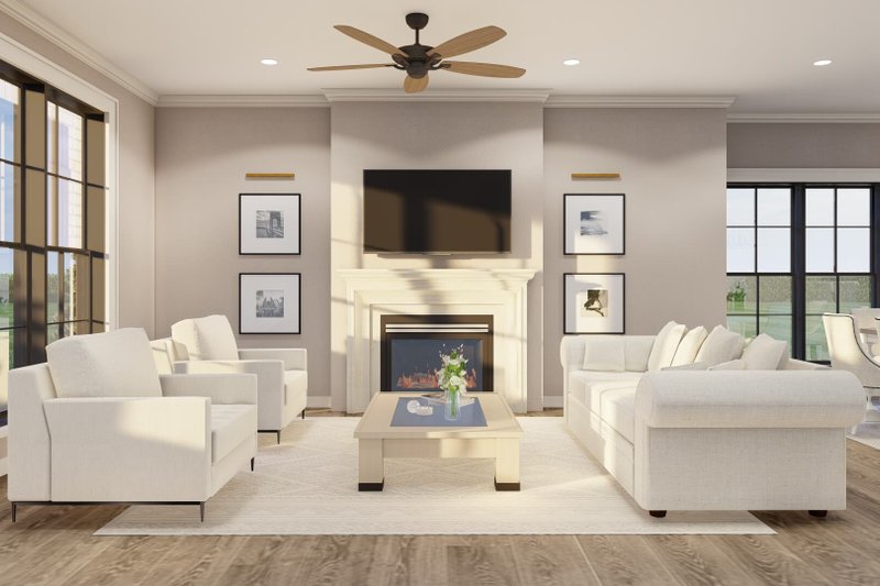 House Plan Design - Interior - Family Room for European House Plan #17-2526 - 2 bed, 2.5 bath