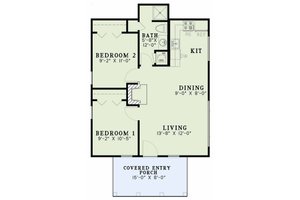 Floor Plan - Main Floor for Country House Plan #17-2604 - 2 bed, 1 bath