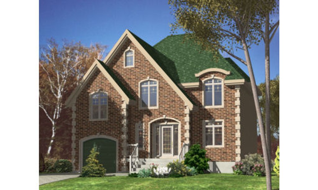 Exterior - Front Elevation 2 for European House Plan #138-316 - 3 bed, 1.5 bath
