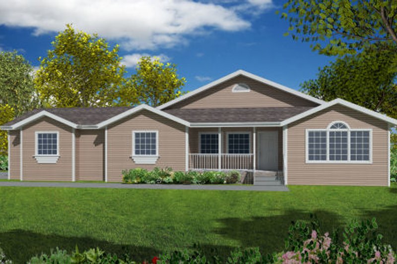 House Blueprint - Ranch Exterior - Front Elevation Plan #437-23