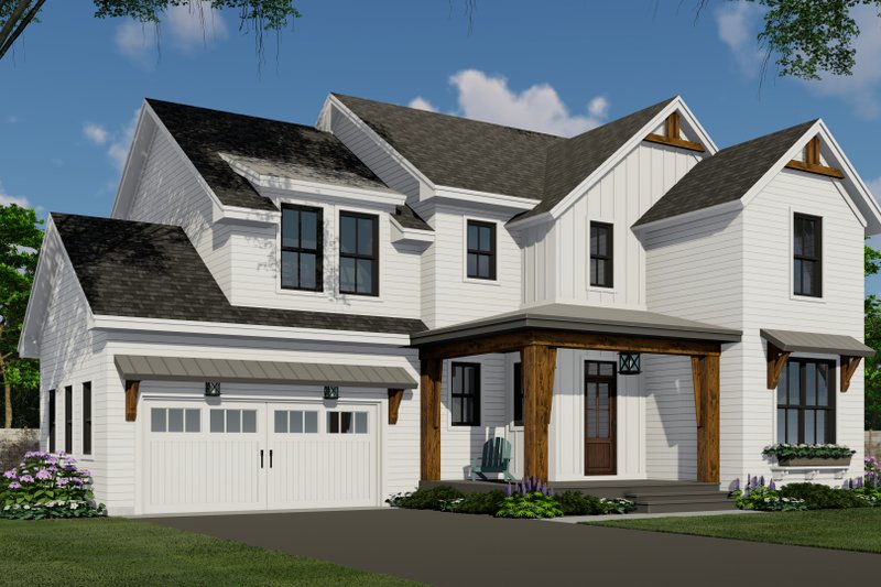 Dream House Plan - Farmhouse Exterior - Front Elevation Plan #51-1197