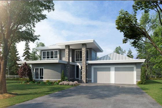 Home Plan - Exterior - Front Elevation for Contemporary House Plan #942-55 - 3 bed, 4.5 bath