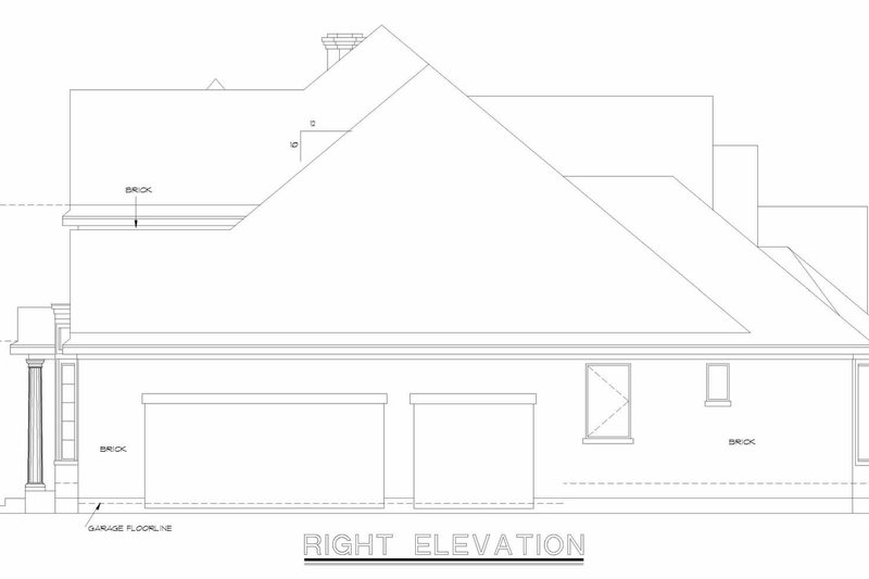 Home Plan - Exterior - Other Elevation 2 for European House Plan #20-967 - 4 bed, 3.5 bath