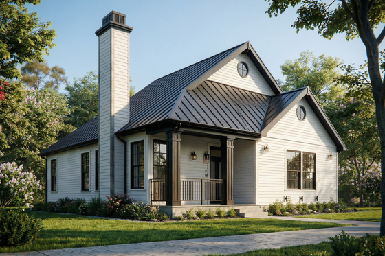 Exterior - Front Elevation 3 for Bungalow House Plan #515-62 - 3 bed, 2 bath