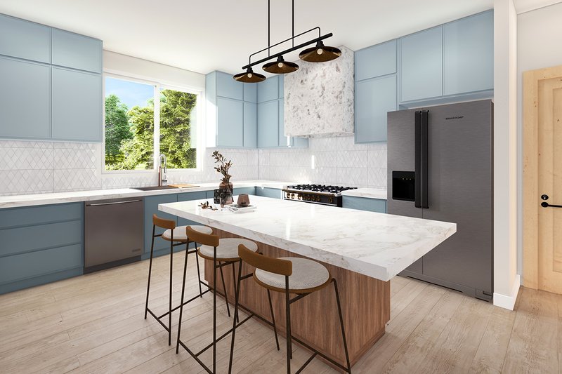 House Design - Interior - Kitchen for Modern House Plan #124-1412 - 3 bed, 2.5 bath