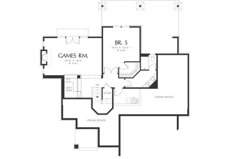 Home Plan - Lower  level floor plan - 4000 square foot Craftsman home