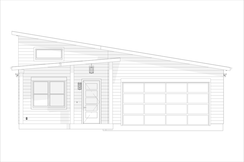 House Design - Exterior - Front Elevation 3 for Contemporary House Plan #1127-2 - 3 bed, 2 bath