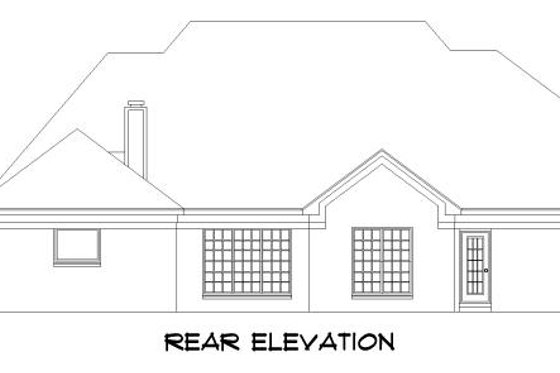 Exterior - Rear Elevation for Traditional House Plan #424-286 - 5 bed, 3 bath